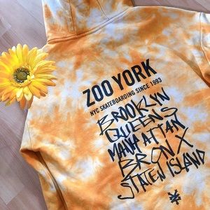 🔥🍊🍑ZOO YORK Orange Tie Dye Hoodie Sweatshirt